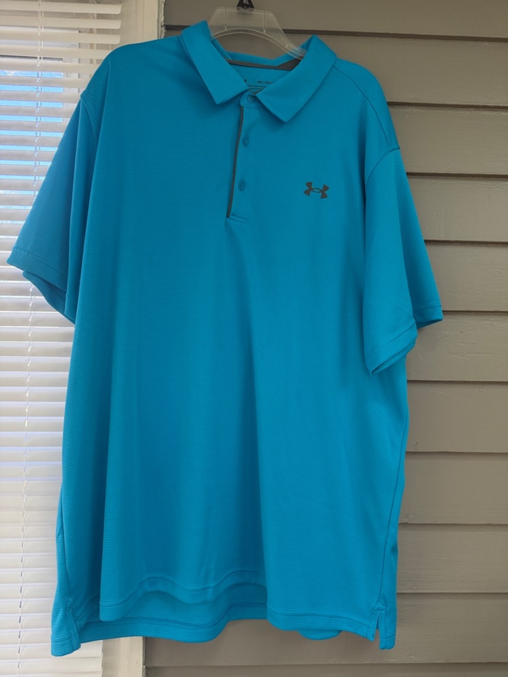 Under Armour Men’s Performance Tech Golf & Motivator Polo - Turquoise & Navy - Picture 6 of 8